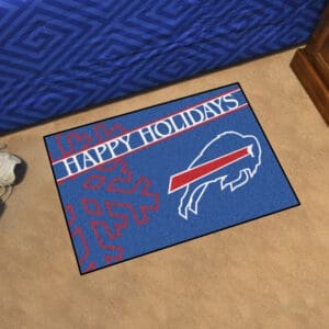 Buffalo Bills Starter Mat Accent Rug - 19in. x 30in. Happy Holidays Starter Mat