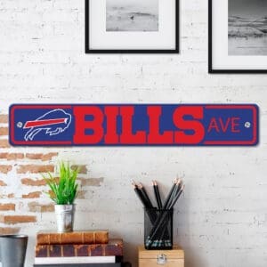 Buffalo Bills Team Color Street Sign Décor 4in. X 24in. Lightweight