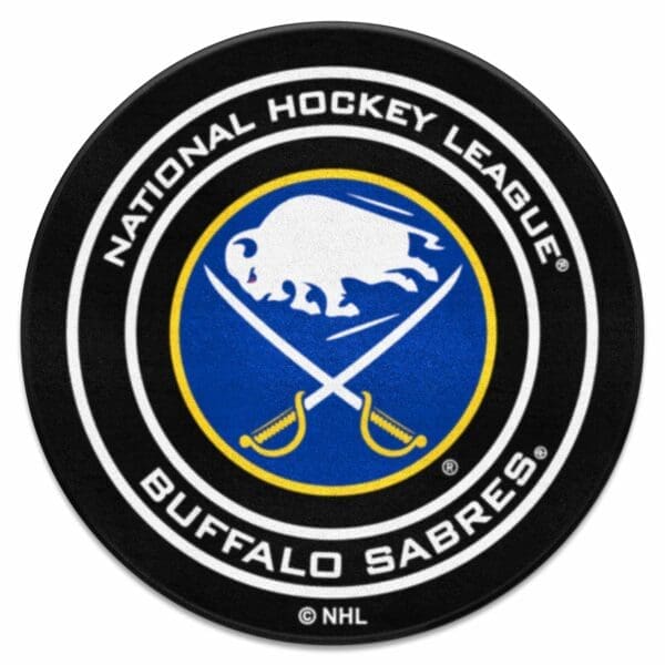 Buffalo Sabres Hockey Puck Rug 27in. Diameter 10506 1 scaled