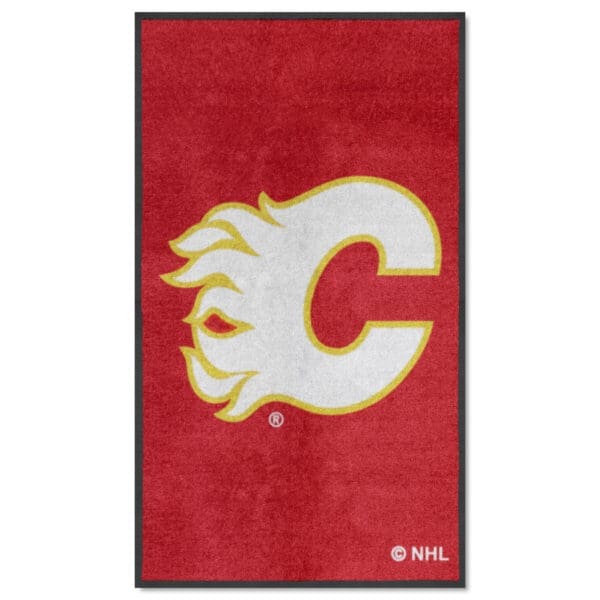 Calgary Flames 3X5 High Traffic Mat with Durable Rubber Backing Portrait Orientation 12838 1 scaled