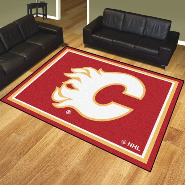 Calgary Flames 8ft. x 10 ft. Plush Area Rug-17505