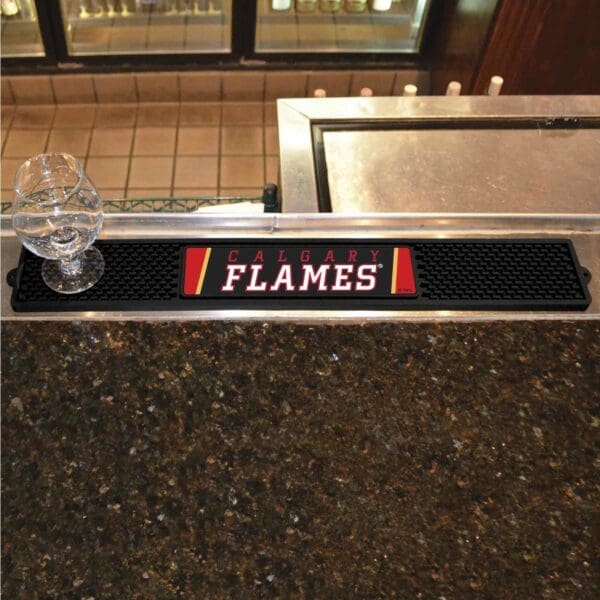 Calgary Flames Bar Drink Mat - 3.25in. x 24in.-17004