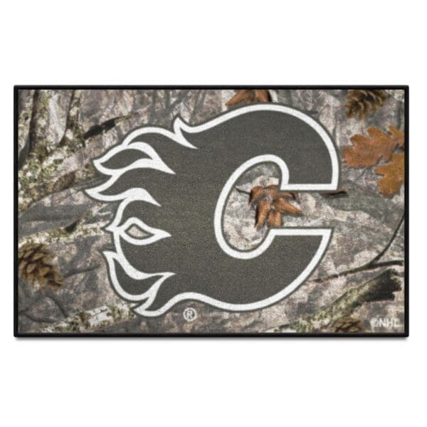 Calgary Flames Camo Starter Mat Accent Rug 19in. x 30in. 34467 1 scaled
