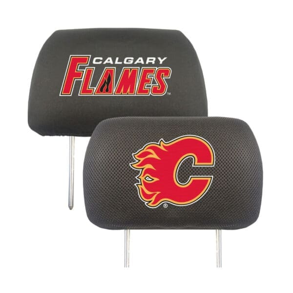 Calgary Flames Embroidered Head Rest Cover Set 2 Pieces 16994 1