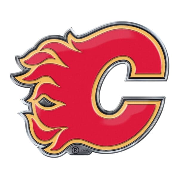 Calgary Flames Heavy Duty Aluminum Embossed Color Emblem 60480 1