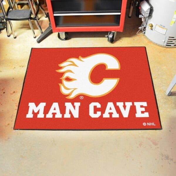 Calgary Flames Man Cave All-Star Rug - 34 in. x 42.5 in.-14401