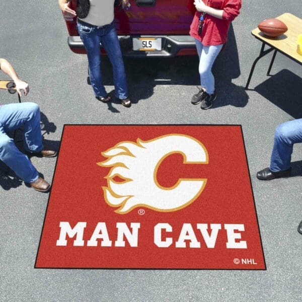 Calgary Flames Man Cave Tailgater Rug - 5ft. x 6ft.-14404