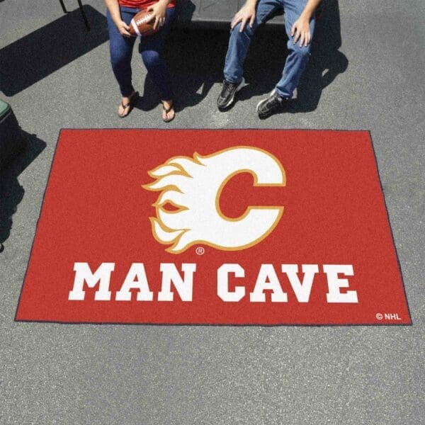 Calgary Flames Man Cave Ulti-Mat Rug - 5ft. x 8ft.-14403