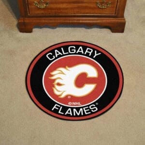 Calgary Flames Roundel Rug - 27in. Diameter-18865