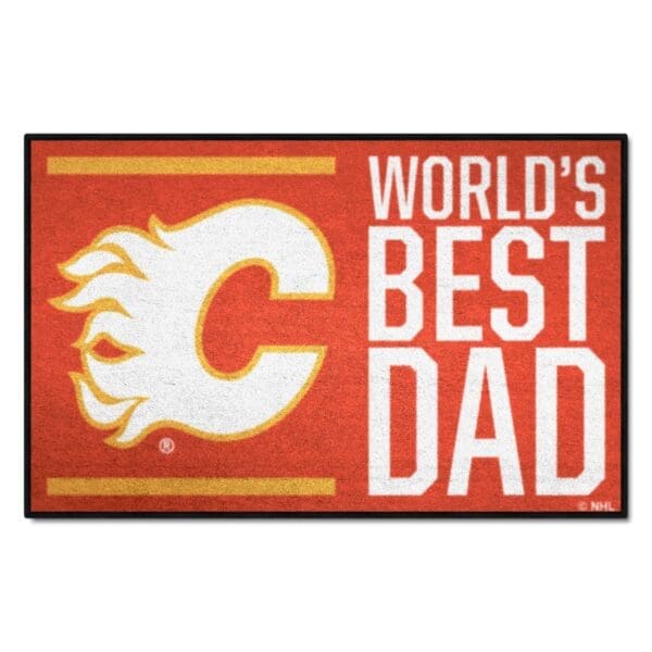 Calgary Flames Starter Mat Accent Rug 19in. x 30in. Worlds Best Dad Starter Mat 31148 1 scaled