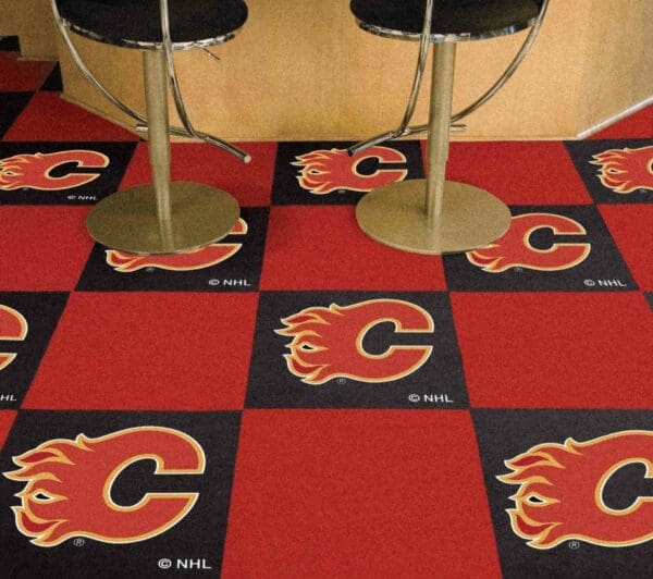 Calgary Flames Team Carpet Tiles - 45 Sq Ft.-10684