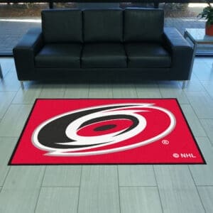 Carolina Hurricanes 4X6 High-Traffic Mat with Durable Rubber Backing - Landscape Orientation-12841