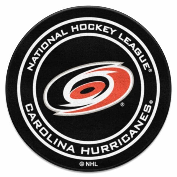 Carolina Hurricanes Hockey Puck Rug 27in. Diameter 10528 1 scaled