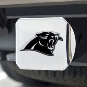 Carolina Panthers Chrome Metal Hitch Cover with Chrome Metal 3D Emblem
