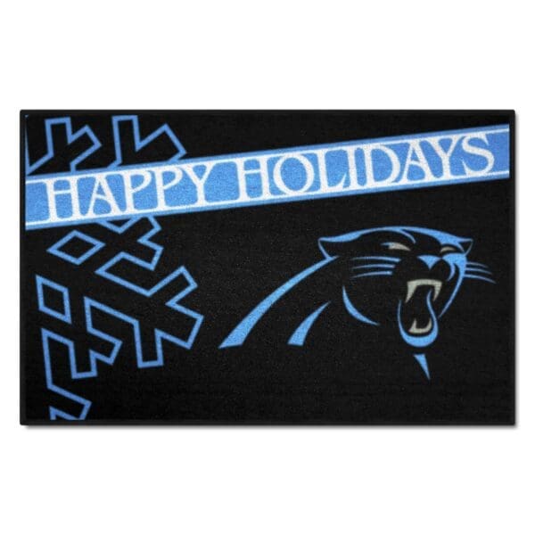 Carolina Panthers Starter Mat Accent Rug 19in. x 30in. Happy Holidays Starter Mat 1 scaled