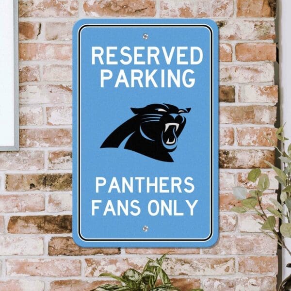 Carolina Panthers Team Color Reserved Parking Sign Décor 18in. X 11.5in. Lightweight
