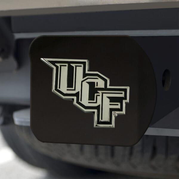 Central Florida Knights Black Metal Hitch Cover with Metal Chrome 3D Emblem