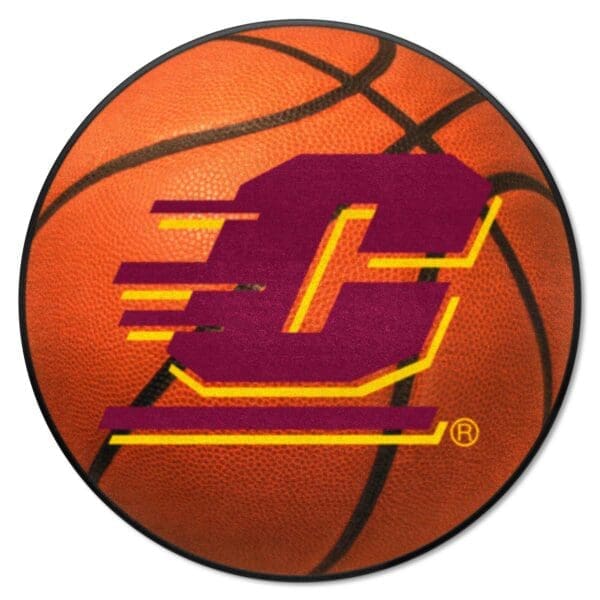 Central Michigan Chippewas Basketball Rug 27in. Diameter 1 scaled