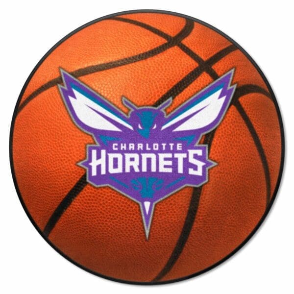 Charlotte Hornets Basketball Rug 27in. Diameter 10219 1 scaled