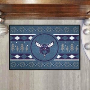 Charlotte Hornets Holiday Sweater Starter Mat Accent Rug - 19in. x 30in.-26818
