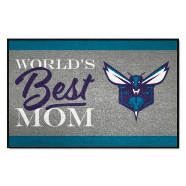 Charlotte Hornets Worlds Best Mom Starter Mat Accent Rug 19in. x 30in. 34172 1 scaled
