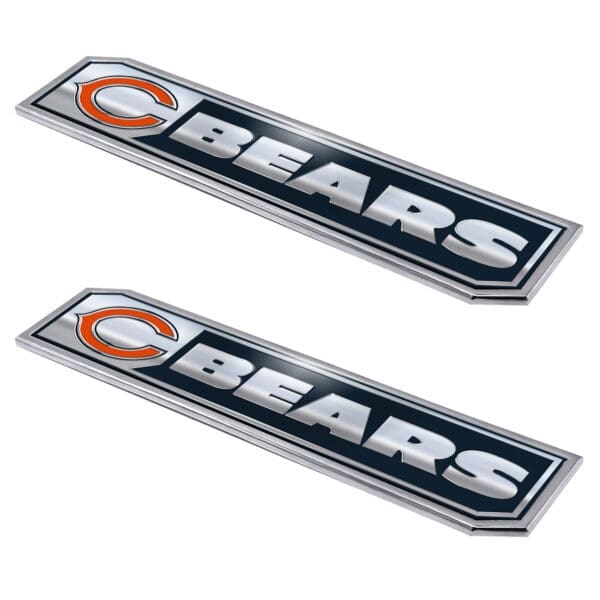 Chicago Bears 2 Piece Heavy Duty Aluminum Embossed Truck Emblem Set 1