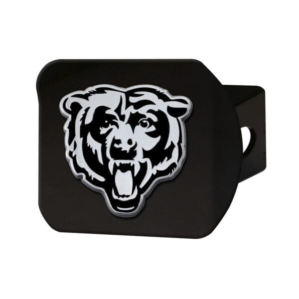 Chicago Bears Black Metal Hitch Cover with Metal Chrome 3D Emblem 1