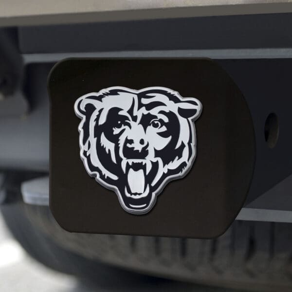 Chicago Bears Black Metal Hitch Cover with Metal Chrome 3D Emblem