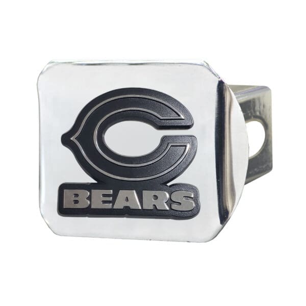 Chicago Bears Chrome Metal Hitch Cover with Chrome Metal 3D Emblem 1 1