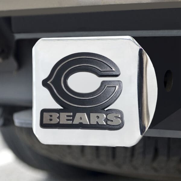 Chicago Bears Chrome Metal Hitch Cover with Chrome Metal 3D Emblem