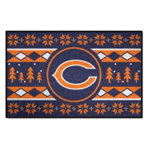 Chicago Bears Holiday Sweater Starter Mat Accent Rug 19in. x 30in 1 scaled
