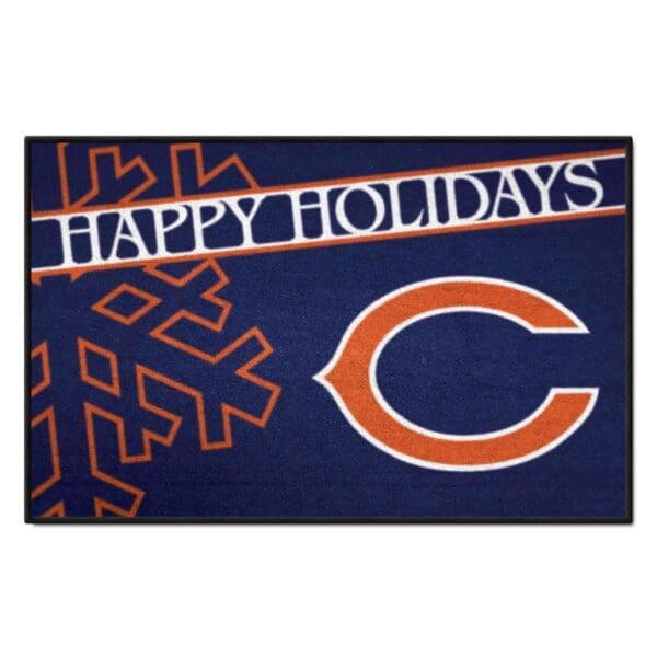 Chicago Bears Starter Mat Accent Rug 19in. x 30in. Happy Holidays Starter Mat 1 scaled
