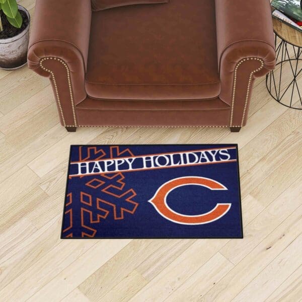 Chicago Bears Starter Mat Accent Rug - 19in. x 30in. Happy Holidays Starter Mat