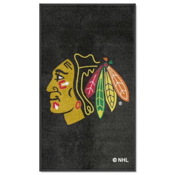 Chicago Blackhawks 3X5 High Traffic Mat with Durable Rubber Backing Portrait Orientation 12842 1 scaled