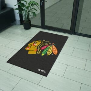 Chicago Blackhawks 3X5 High-Traffic Mat with Durable Rubber Backing - Portrait Orientation-12842