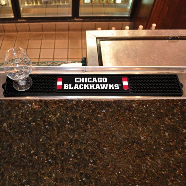Chicago Blackhawks Bar Drink Mat - 3.25in. x 24in.-14061