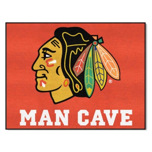 Chicago Blackhawks Man Cave All Star Rug 34 in. x 42.5 in. 14409 1 scaled