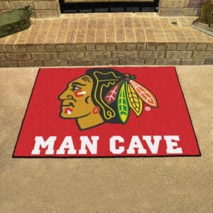 Chicago Blackhawks Man Cave All-Star Rug - 34 in. x 42.5 in.-14409