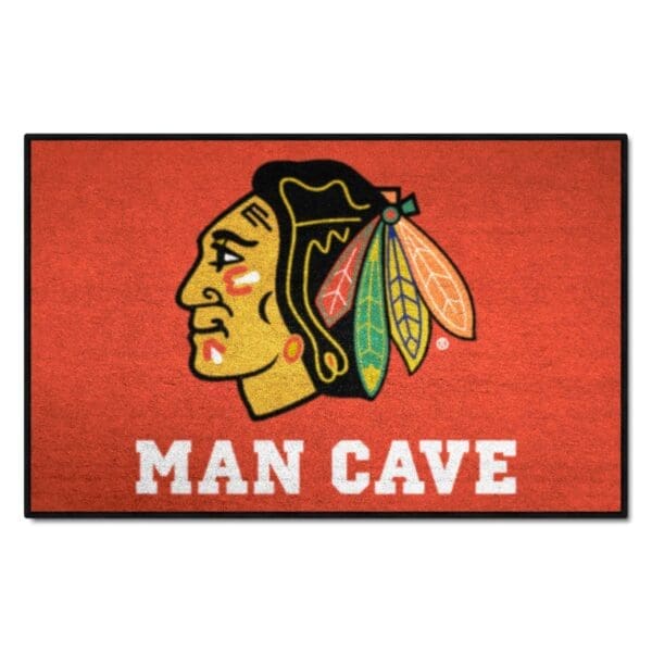 Chicago Blackhawks Man Cave Starter Mat Accent Rug 19in. x 30in. 14410 1 scaled