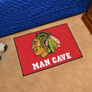 Chicago Blackhawks Man Cave Starter Mat Accent Rug - 19in. x 30in.-14410