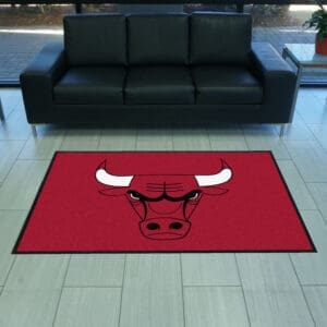 Chicago Bulls 4X6 High-Traffic Mat with Durable Rubber Backing - Landscape Orientation-9905