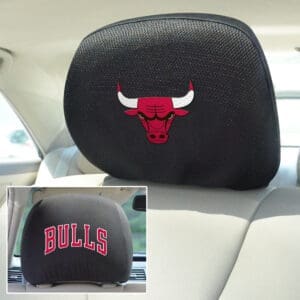 Chicago Bulls Embroidered Head Rest Cover Set - 2 Pieces-12521