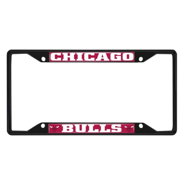 Chicago Bulls Metal License Plate Frame Black Finish 31327 1