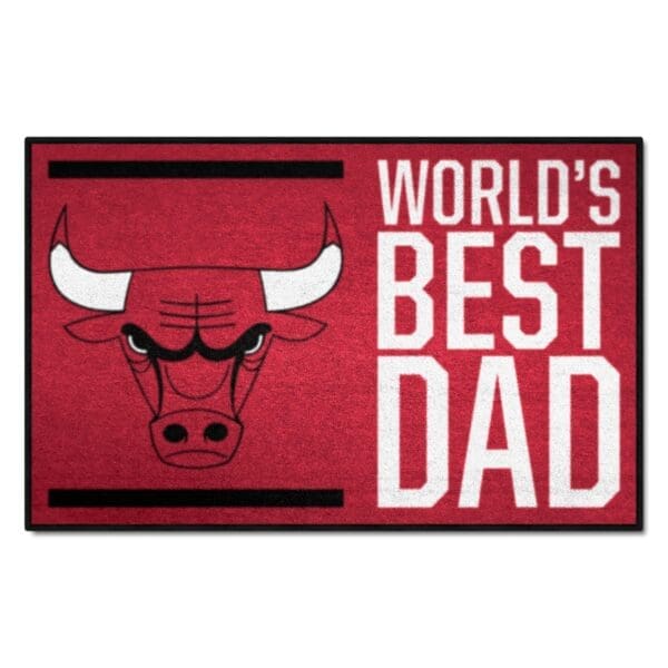Chicago Bulls Starter Mat Accent Rug 19in. x 30in. Worlds Best Dad Starter Mat 31181 1 scaled