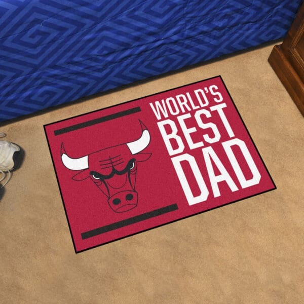 Chicago Bulls Starter Mat Accent Rug - 19in. x 30in. World's Best Dad Starter Mat-31181