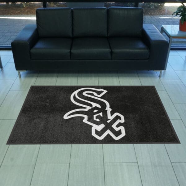 Chicago White Sox 4X6 High-Traffic Mat with Durable Rubber Backing - Landscape Orientation
