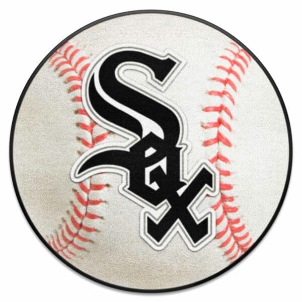 Chicago White Sox Baseball Rug 27in. Diameter 1 1 scaled