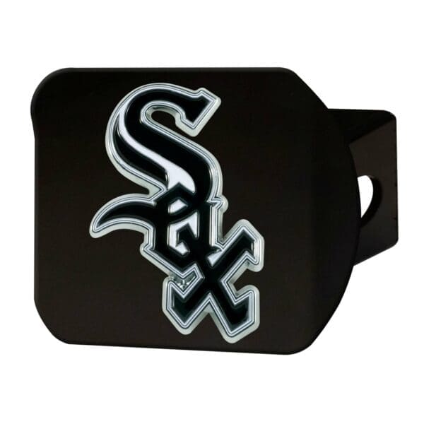Chicago White Sox Black Metal Hitch Cover 3D Color Emblem 1