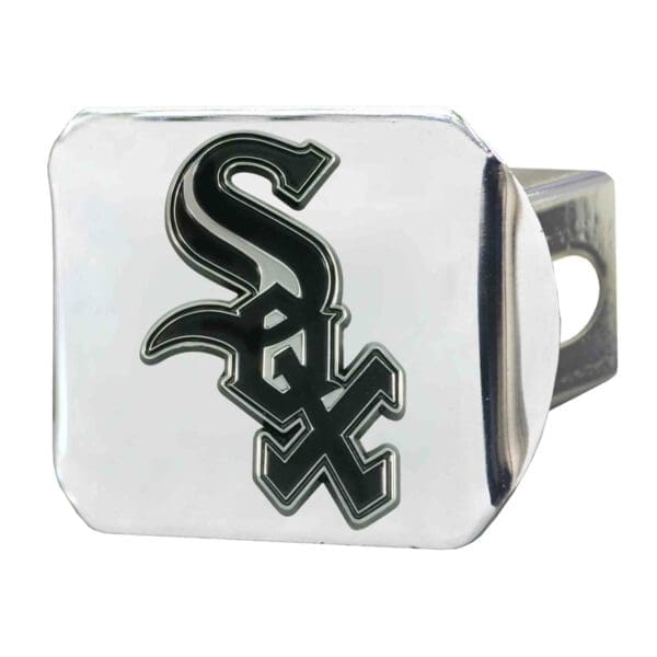 Chicago White Sox Chrome Metal Hitch Cover with Chrome Metal 3D Emblem 1