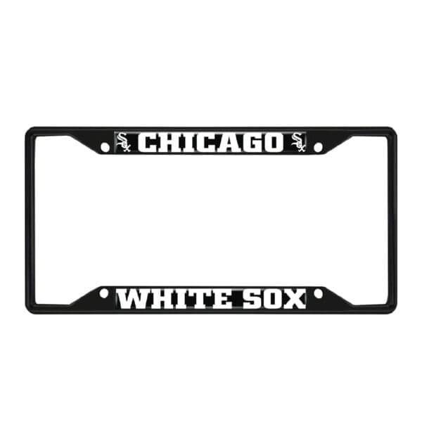 Chicago White Sox Metal License Plate Frame Black Finish 1